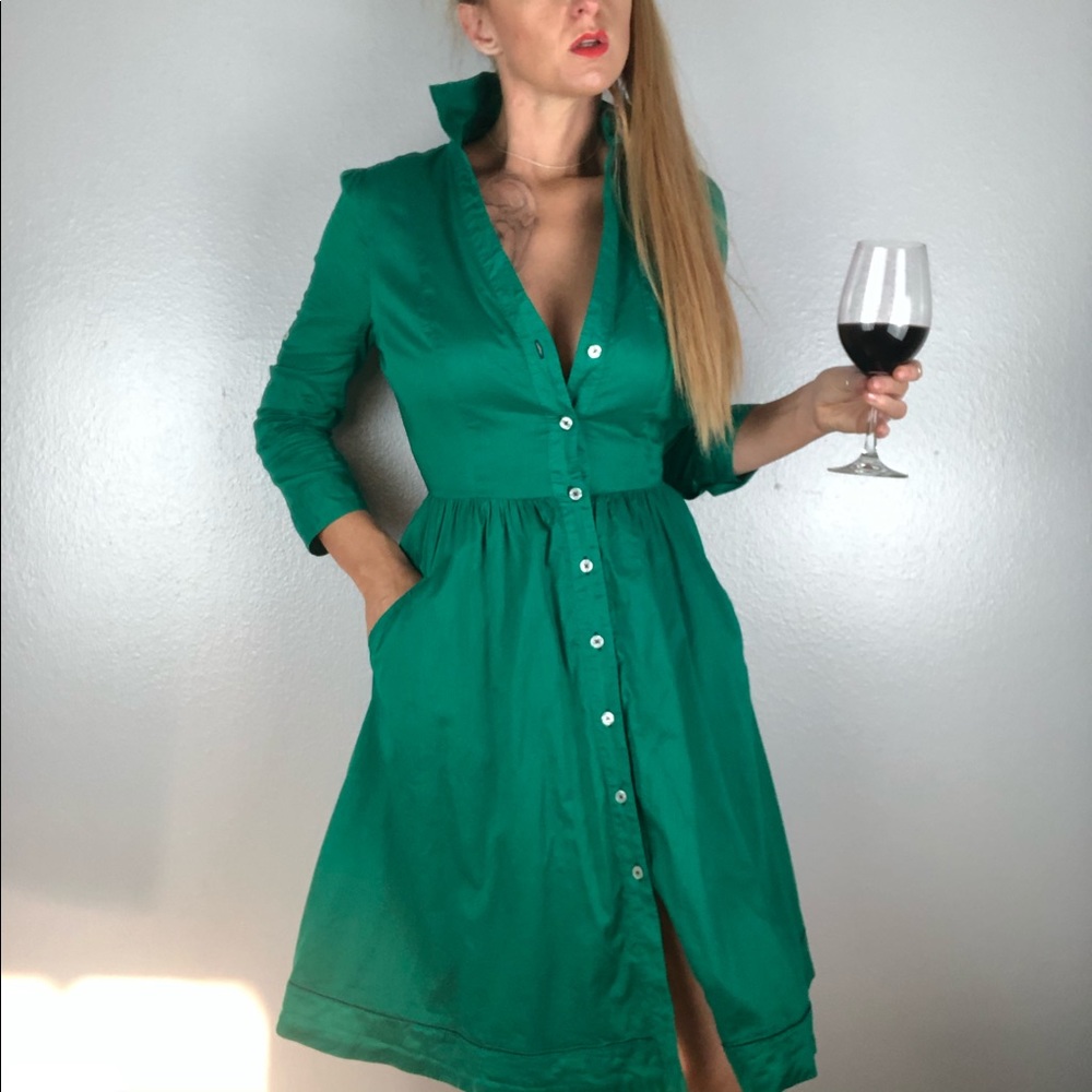 Anthropologie Moulinette Soeurs Reed Green Dress 2